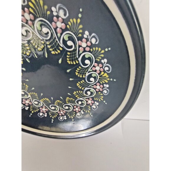 Gmunder Keramik Austria Hand Painted Decorative Stoneware Bowl 10 1/4" Wall Hang - Picture 8 of 13